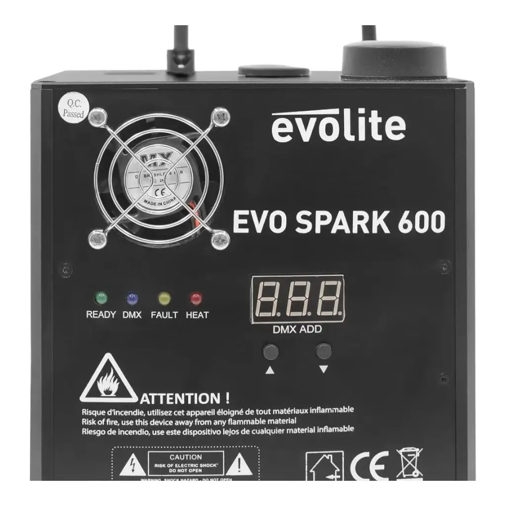 Sæt med 2 kolde gnistmaskiner - Evo Spark 600 -Evolite