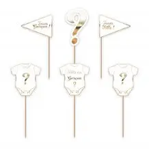 Køn afsløre kage dekoration pick krop - 6 stykker