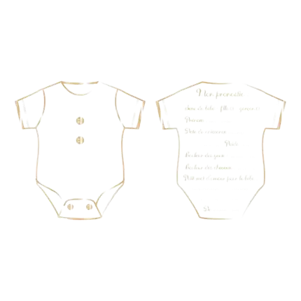 Hvid og guld body væddemålssæt - sæt med 8 stk.