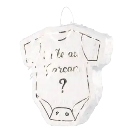 Kønsafsløring Pinata Pige eller dreng hvid og guld