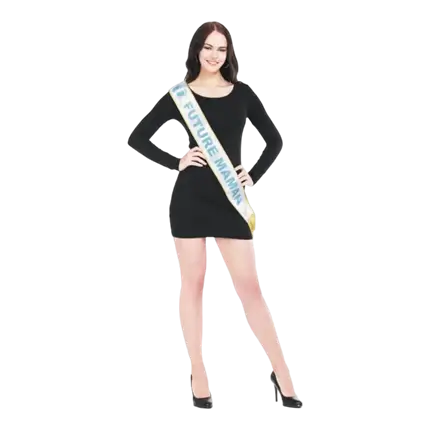 Blåt tørklæde til kommende mor