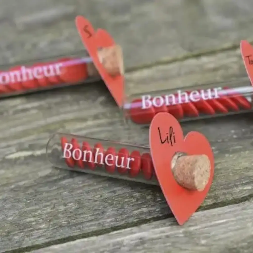 Glasflaske "Bonheur" - ø 2,2 x 10 cm (sæt med 48 stk.)