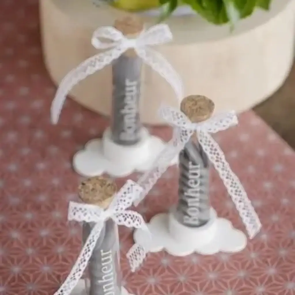 Glasflaske "Bonheur" - ø 2,2 x 10 cm (sæt med 48 stk.)