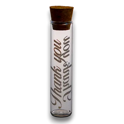 Glasflaske Tak - ø 2,2x10cm (sæt med 48)