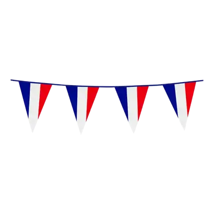GUIRLANDE FANIONS FLAG FRANKRIG - BLÅ HVID RØD BLÅ - 30x20