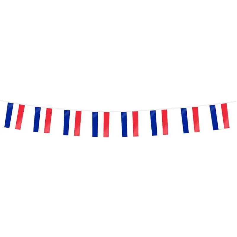Frankrig flagguirlande - 20 flag - 10 meter - 20x30cm