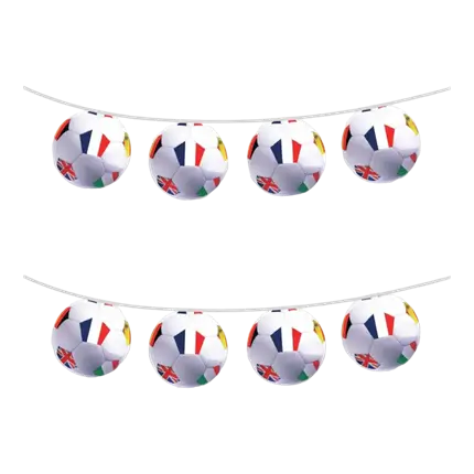 GUIRLANDE MED 8 FODBOLDVIMPLER - 29CM - 5M