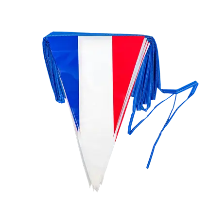 GUIRLANDE PLASTIC FANIONS FRANCE - BLÅ HVID RØD BLÅ - 30x20