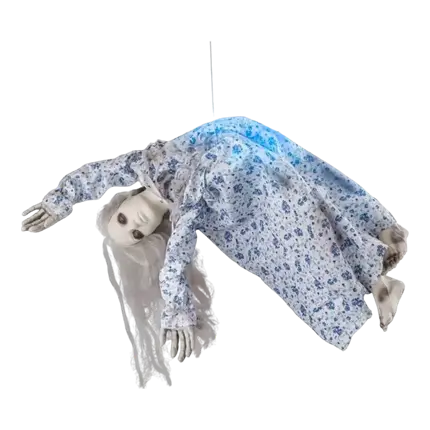 Motoriseret ophæng med lys og lyd til ophængning af gyserdukker med motor