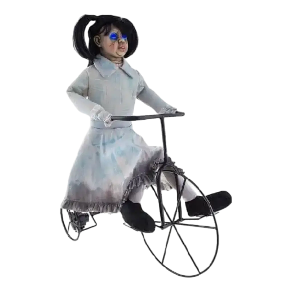 Zombie pige med lys op cykel og motor 85cm