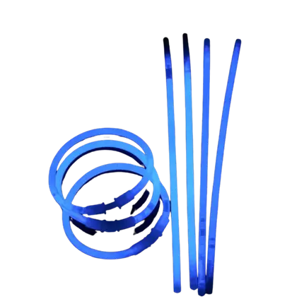 Blå fluo armbånd (sæt med 100 stk.)