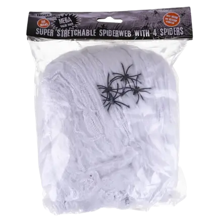 Edderkoppespind 300g og 4 edderkopper