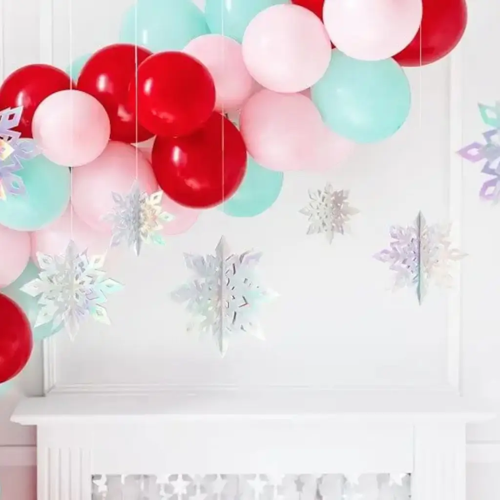 Sæt med 6 snefnug pendellamper - jul - ø15/20/25cm