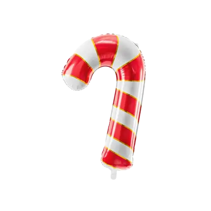 Candy Cane Ballon - Rød & Hvid - Mylar - 50x82cm