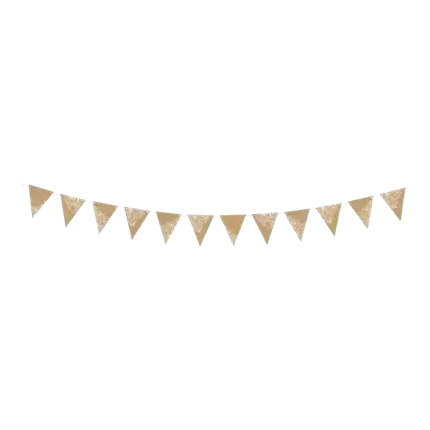 Kraft Pennant Garland + White Print - 2,1 meter