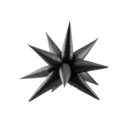 3D Stjerneballon - Mylar - Sort - 90cm