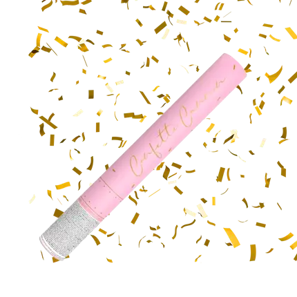 Konfettikanoner 40cm Guld