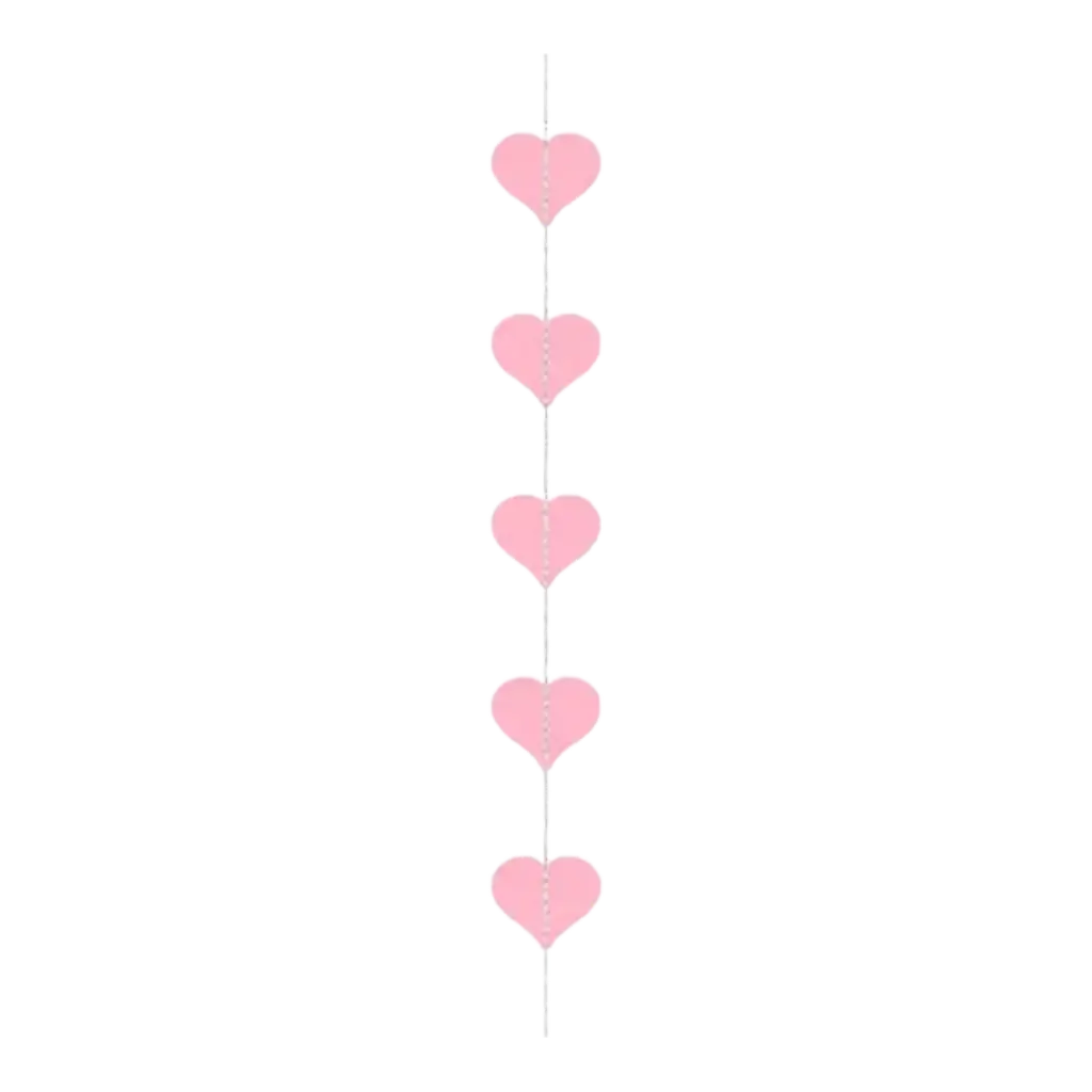 Lodret hjertekrans - Pink - 3 meter