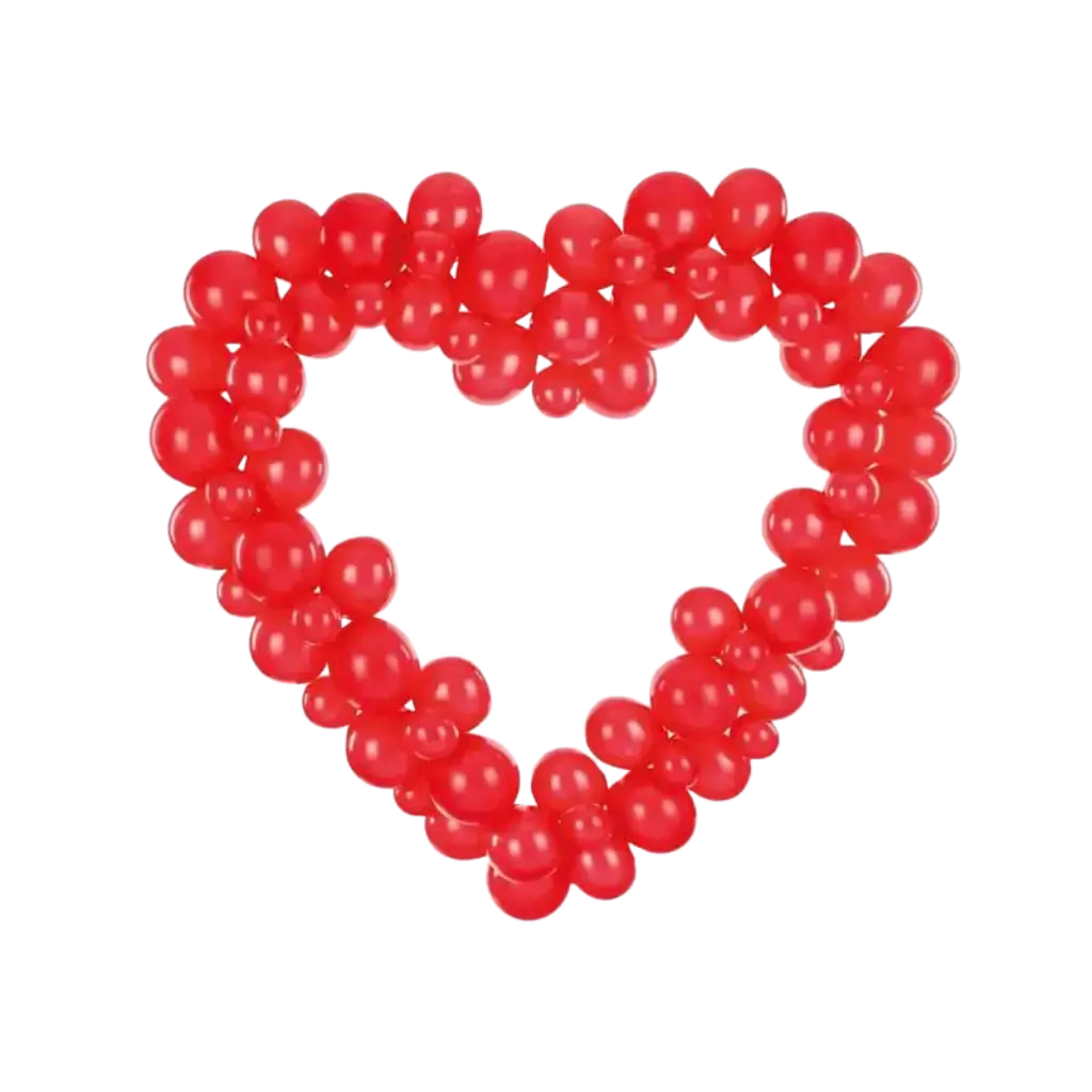 Ballonguirlande + stativ - rødt hjerte - 160cm