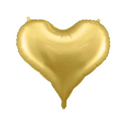 Guld Hjerte Satin Folie Ballon - 75x64,5cm