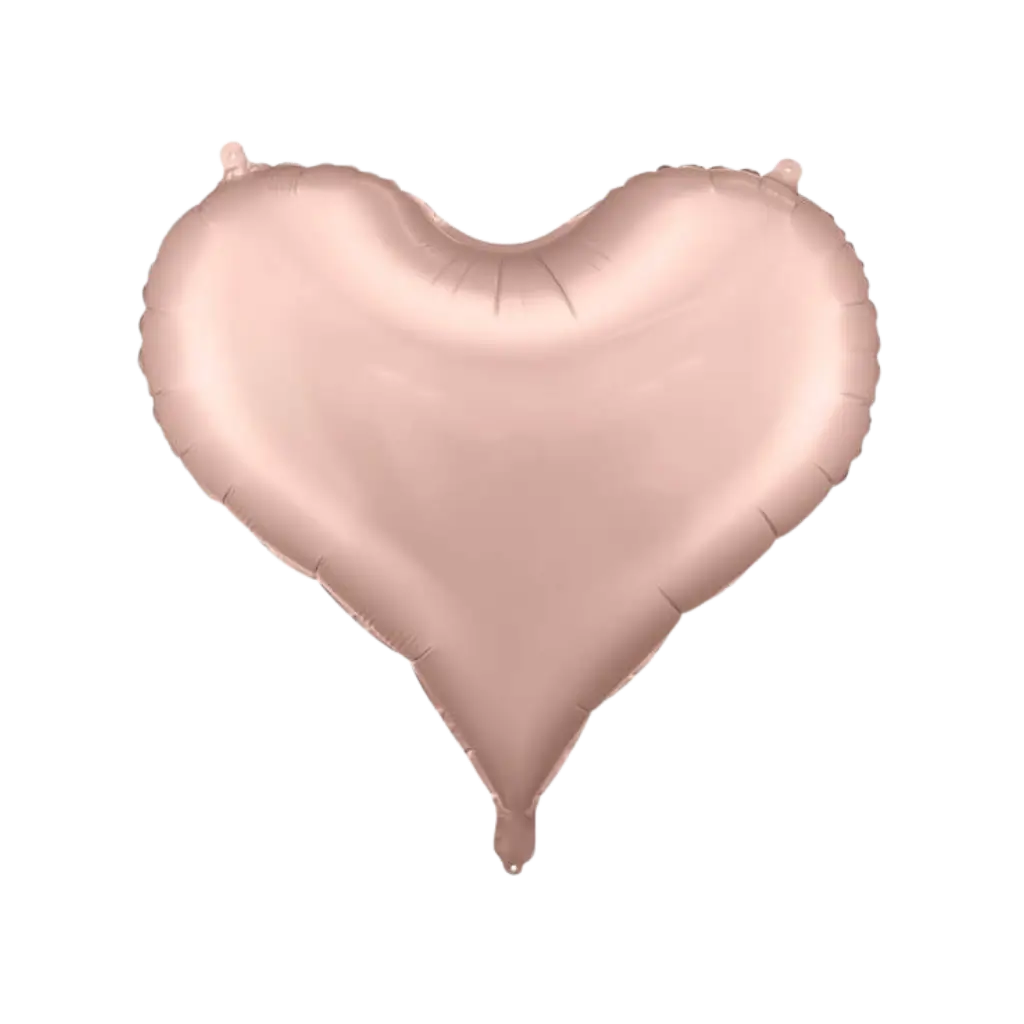 Rose guld hjerte satin folie ballon - 75x64,5 cm