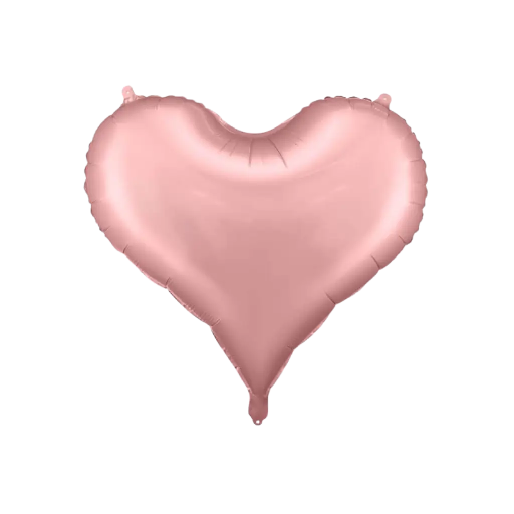 Lyserød hjerte satin folieballon - 75x64,5cm