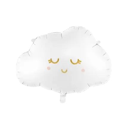 Frosted effekt Mylar ballon - Hvid sky - 51x35,5cm