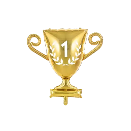 Glitter Mylar Ballon - Gold Sport Cup - 64x61cm