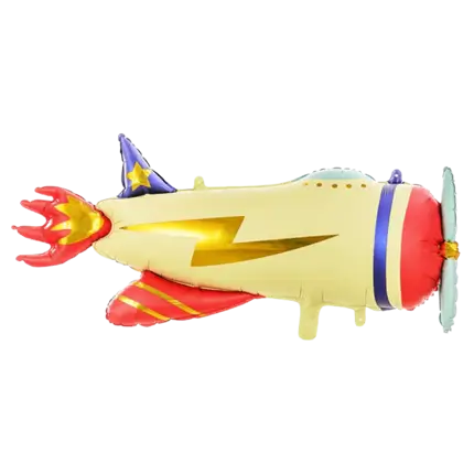 Frosted Effect Mylar Ballon - Flyvemaskine - 91x39cm