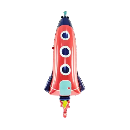 Gloss Effect Mylar Ballon - Rocket Rocket - 44x115cm