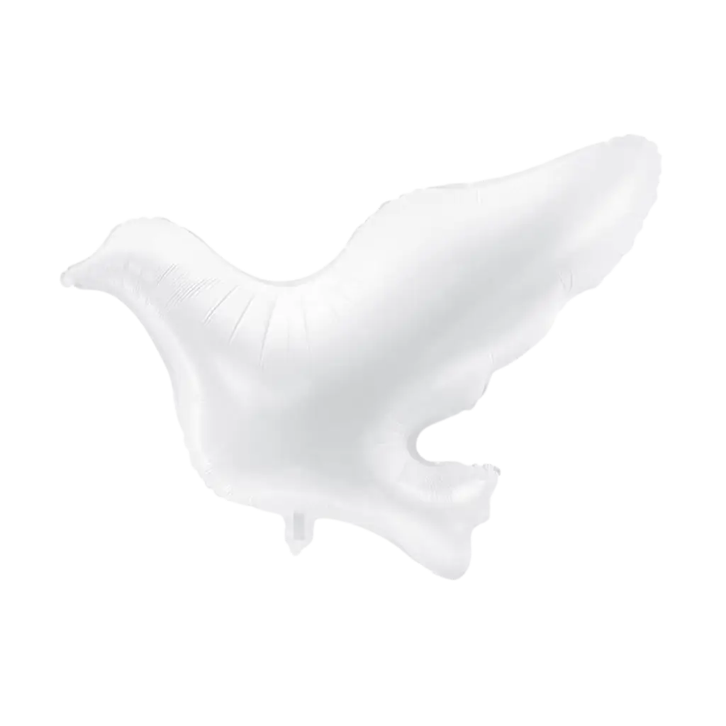 Hvid dueballon - Mylar - 81,5x87cm