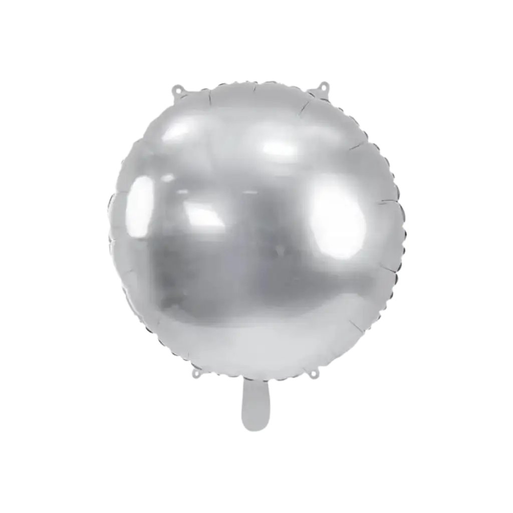 Rund Spejl Metallic Ballon - Sølv - 59cm