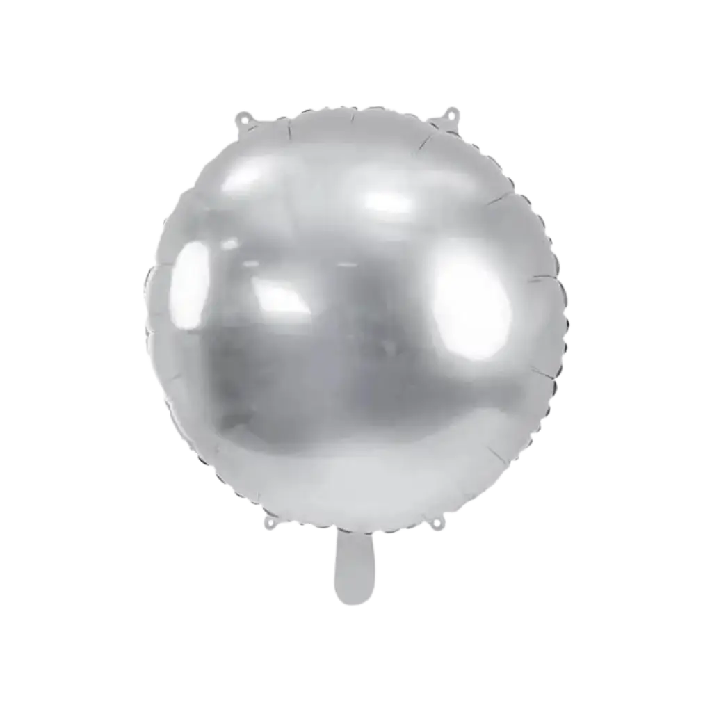 Rund Spejl Metallic Ballon - Sølv - 80cm