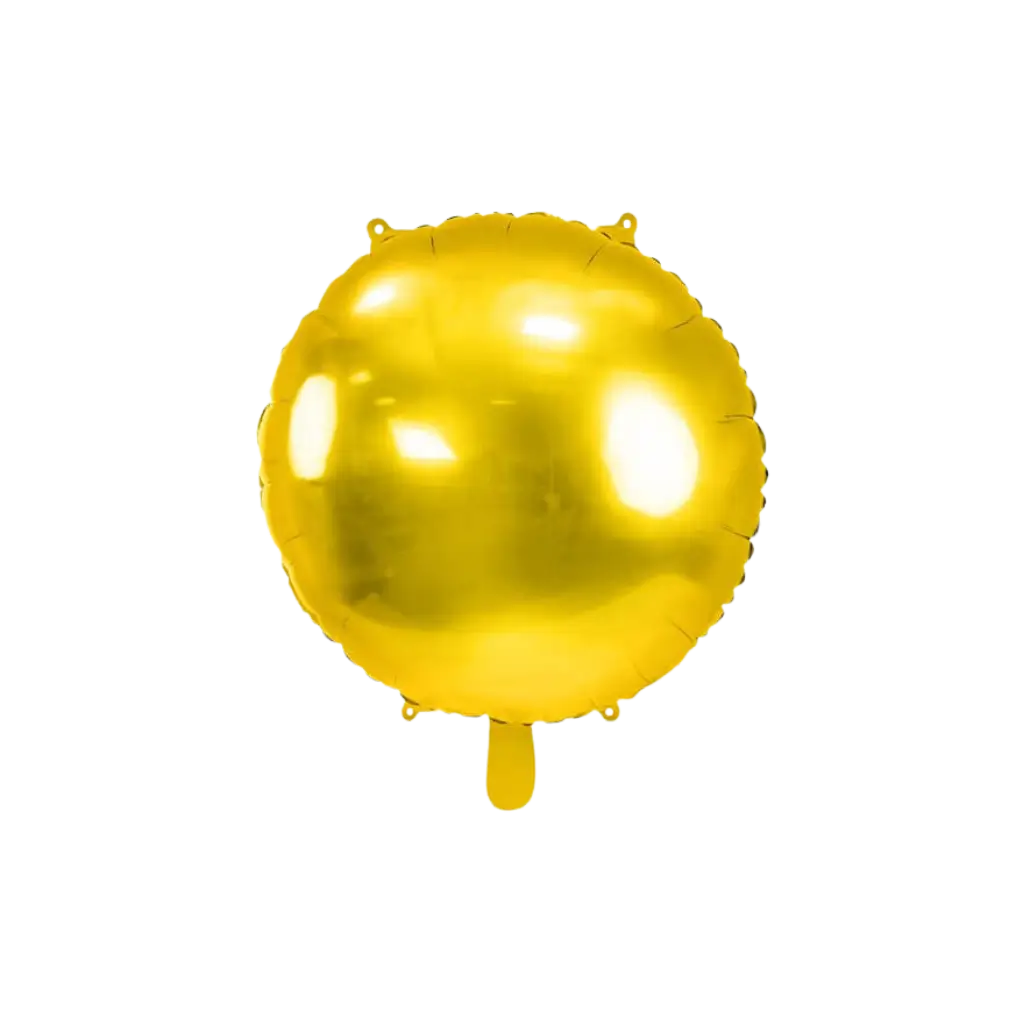 Rund metallisk spejleffektballon - guld - 45cm