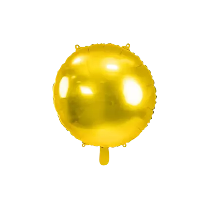 Rund metallisk spejleffektballon - guld - 45cm