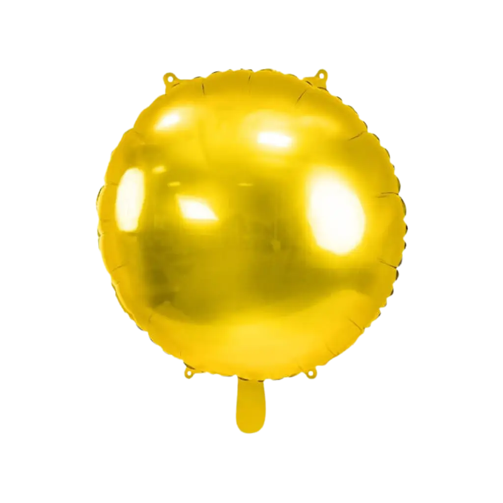 Rund spejl metallisk ballon - guld - 59cm