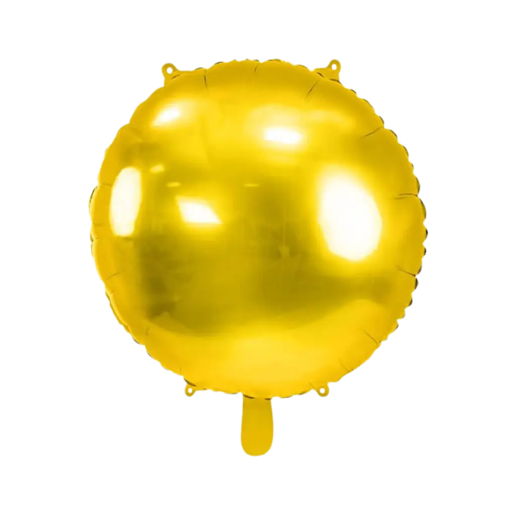 Rund Spejl Metallic Ballon - Guld - 80cm