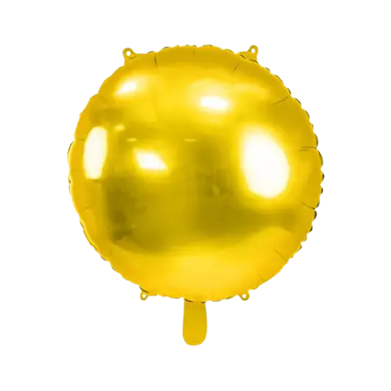 Rund Spejl Metallic Ballon - Guld - 80cm