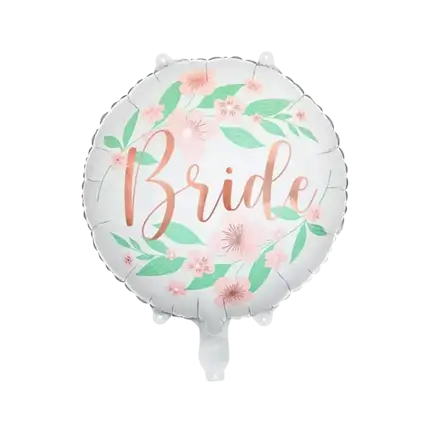 Folieballon - Hvid stropblomstermønster - 45cm