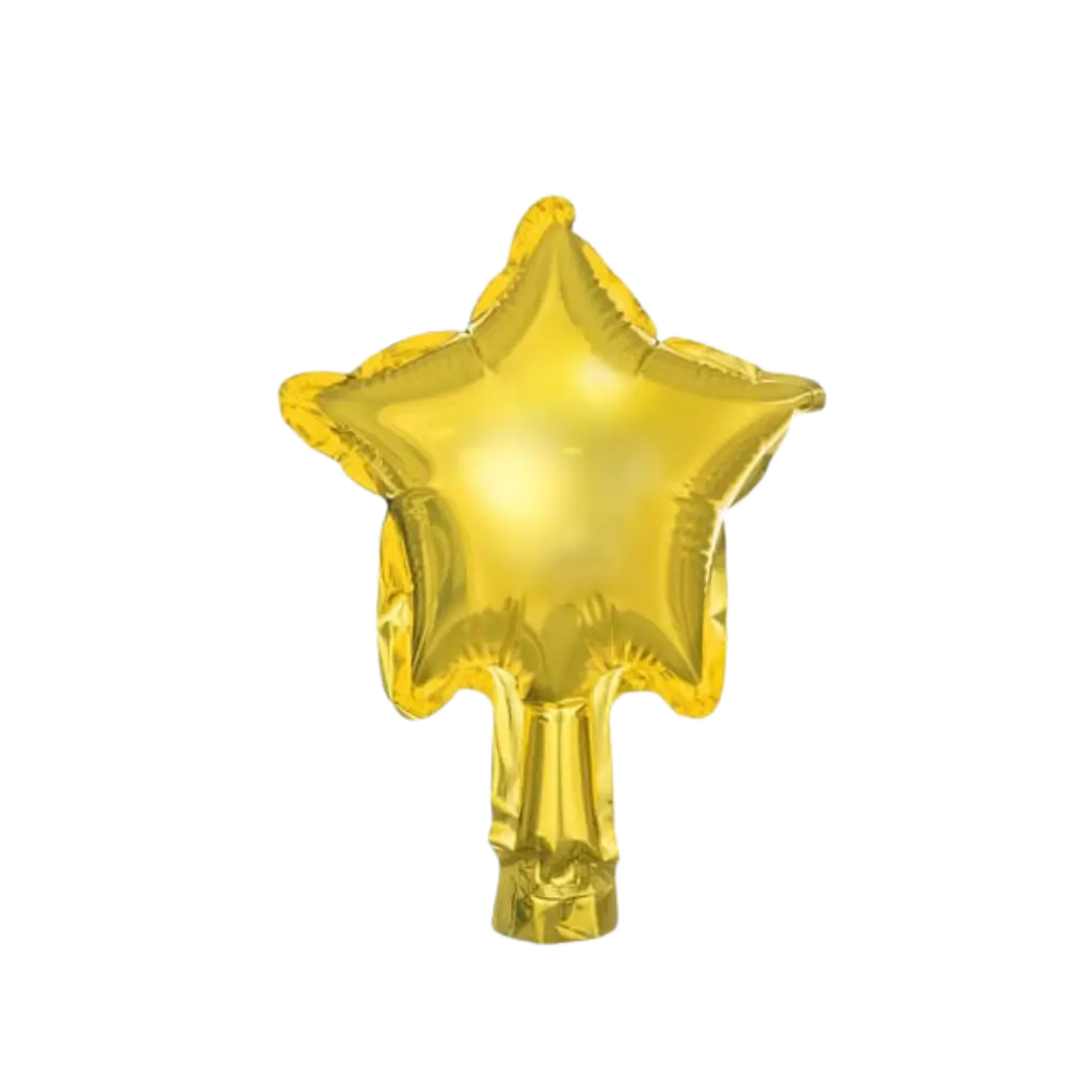 Stjerneballon - Metallic Mylar - Guld - 12cm (sæt med 25)
