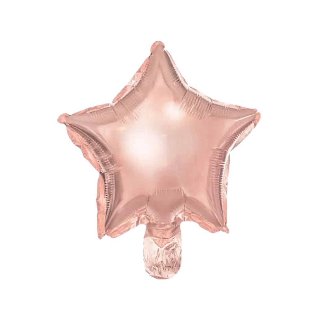 Stjerneballon - Metallic Mylar - Rose Guld - 25cm (sæt med 25)