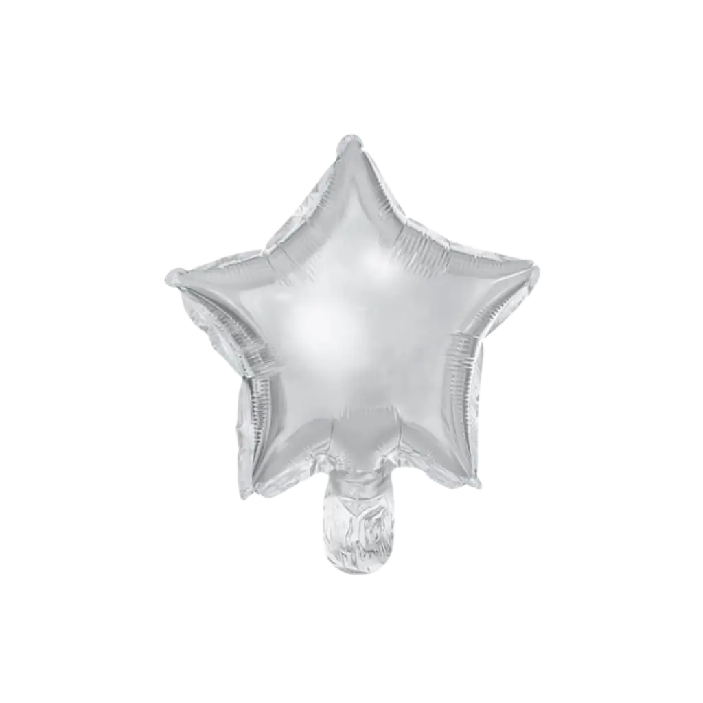 Stjerneballon - Metallic Mylar - Sølv - 25cm (sæt med 25)