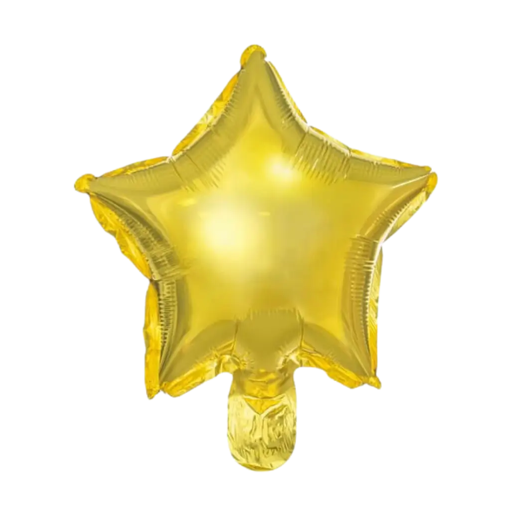 Stjerneballon - Metallic Mylar - Guld - 25cm (sæt med 25)
