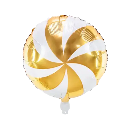 Metallisk Candy ballon - Aluminium - Guld - 35cm