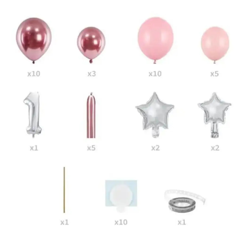 Kæmpeballonbuket - Pink nummer 1 - 90x140cm
