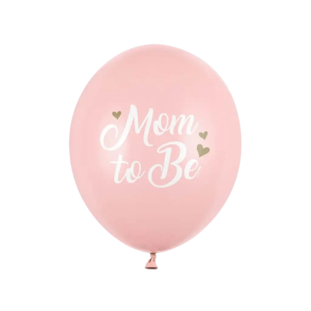Sæt med 6 lyserøde "Mum To Be" balloner - 30 cm
