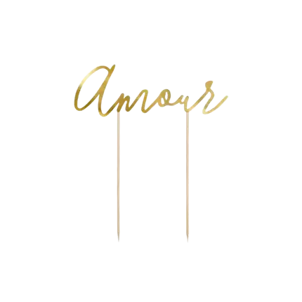 Kagetopper Love, guld, 22,5cm