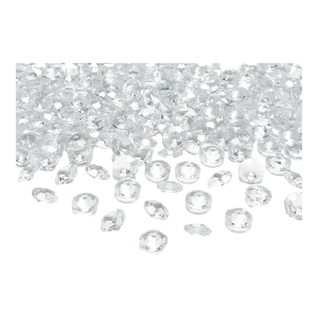 Diamantkonfetti - gennemsigtig - (sæt med 100 stk.)