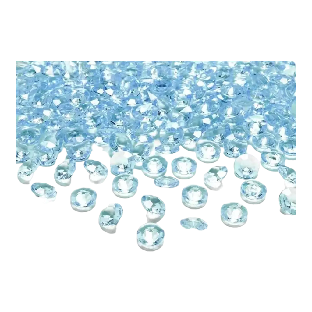 Diamantkonfetti - Turkis - (sæt med 100 stk.)