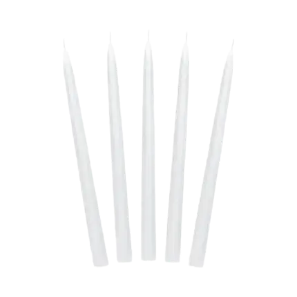 10 mat hvide taper lys - 24cm